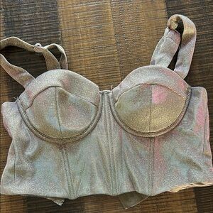 Shimmering gold / pink Bustier Top